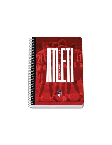 Cahier à spirales Dohe Atletico de Madrid Atleti, couverture rigide, format A5, 80 feuilles, 90 g, grille de 4 mm