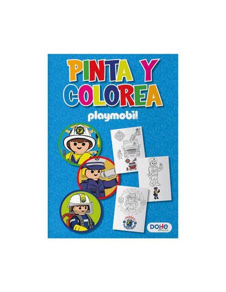Livre de coloriage Dohe Playmobil Police - Couverture cartonnée 350 g/m² - 30 feuilles de papier 120 g/m² à l'intérieur - Idéal 