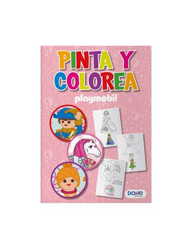 Livre de coloriage Dohe Playmobil Princesse - Couverture cartonnée 350 g/m² - 30 feuilles 120 g/m² à l'intérieur - Idéal pour le