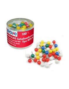 Boîte de 100 aiguilles de marquage Dohe - Tête en plastique de qualité supérieure et pointe en métal - Couleurs assorties