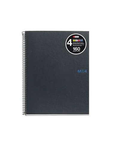 Cahier Miquel Rius Notebook4 à spirales, format A5, 160 feuilles microperforées 90 g avec 2 trous, couverture cartonnée extra ri
