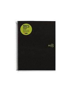 Cahier Miquel Rius Notebook4 Eco Spiral Format A4 - Papier 100 % recyclé post-consommation - 120 feuilles micro-perforées 80 g a