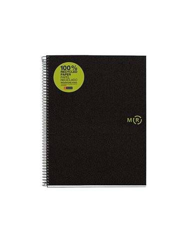 Cahier Miquel Rius Notebook4 Eco Spiral Format A4 - Papier 100 % recyclé post-consommation - 120 feuilles micro-perforées 80 g a