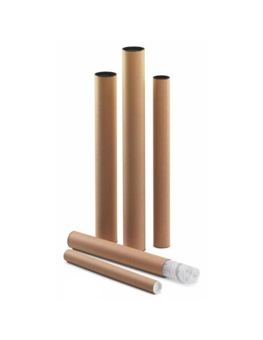 Tube à plans en carton Faibo avec couvercles en plastique 460 x 40 mm