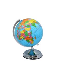 Sphère géographique Bismark avec méridien 25 cm - Cartographie physico-politique - Base métallique très robuste - Couleur bleue