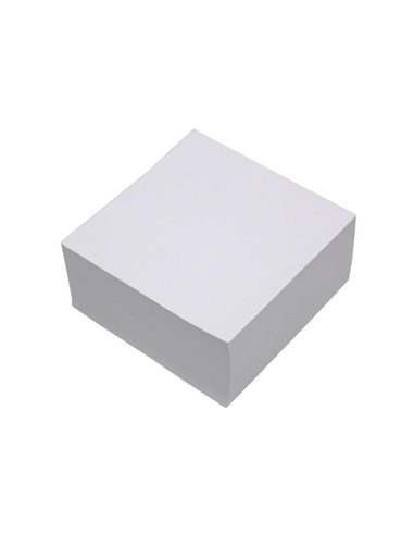 Bloc-notes Ingraf 500 feuilles collées 100 x 100 mm - Non adhésif - Blanc