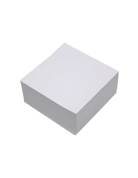 Bloc-notes Ingraf 500 feuilles collées 100 x 100 mm - Non adhésif - Blanc