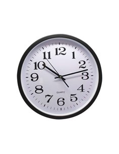 Grande horloge de bureau Bismark - Lentille en verre - Aiguilles en aluminium - Cadran en PVC - Noir