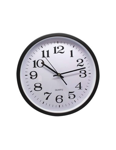 Grande horloge de bureau Bismark - Lentille en verre - Aiguilles en aluminium - Cadran en PVC - Noir