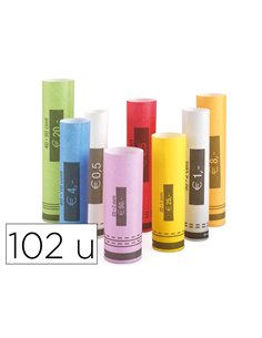 ROULEAUX PAPIER SAFESCAN POUR PIECES DE 0,01 A 2¤ COLORIS ASSORTIS LOT 102 UNITES