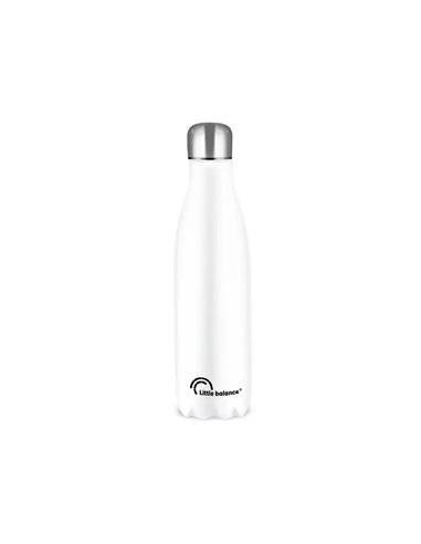 BOUTEILLE ISOTHERME INOX BLANC BRILLANT DOUBLE PAROIS  THERMIQUE INCASSABLE 500 ML