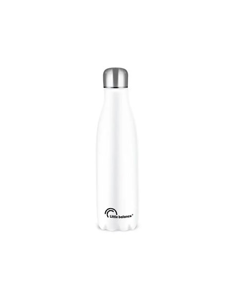 BOUTEILLE ISOTHERME INOX BLANC BRILLANT DOUBLE PAROIS  THERMIQUE INCASSABLE 500 ML