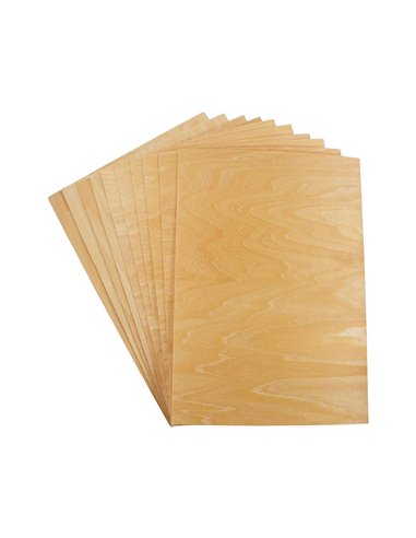 COUPONS SODERTEX FEUILLES DE BOIS 1 MM - 21 X 29,7 CM - 10 PCS - 1 COLORIS