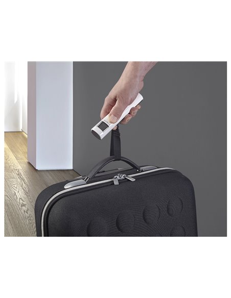 PESE-BAGAGE MAUL TREK CAPACITE CHARGE 50KG BOUCLE SOLIDE CROCHET INOX GRAND ECRAN LCD COLORIS BLANC