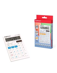 Calculatrice électronique ErichKrause CC-352 à 12 chiffres - Écran LCD - Fonctions mathématiques de base - Mémoire - Fonctionnem
