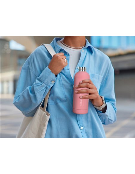 BOUTEILLE ISOTHERME ANTARTIK ACIER INOXYDABLE SANS BPA 500ML COLORIS ROSE
