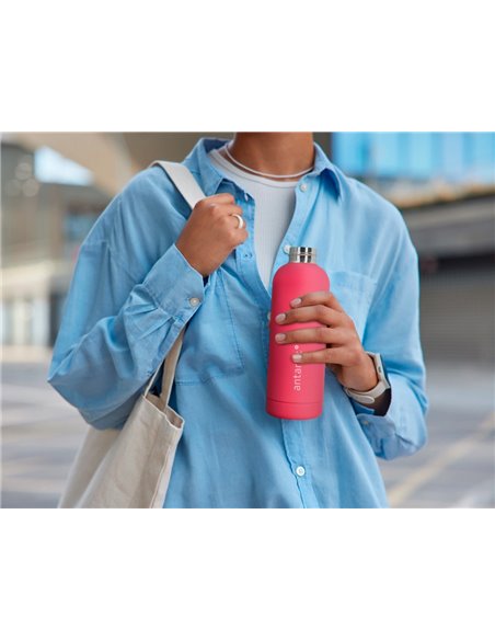 BOUTEILLE ISOTHERME ANTARTIK ACIER INOXYDABLE SANS BPA 500ML COLORIS FUCHSIA