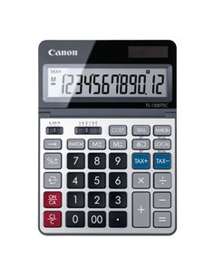 Calculatrice de bureau Canon TS-1200TSC avec écran LCD réglable à 12 chiffres - Calculs de coût, de prix de vente et de marge bé