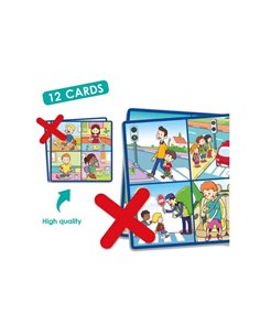 VIVRE ENSEMBLE AKROS ATTITUDES POSITIVES JEU EDUCATIF 4 IMAGES PAR CARTON  12 CARTES ET 12 CROIX EN