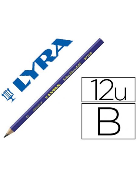 CRAYON GRAPHITE LYRA D'INITIATION À L'ÉCRITURE CORPS TRIANGULAIRE MINE B 4MM DIAMÈTRE 9MM
