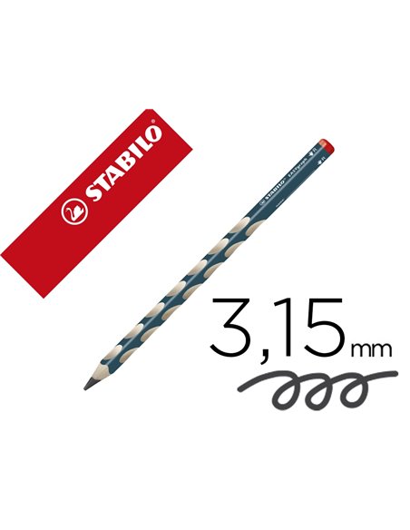 CRAYON GRAPHITE STABILO EASYGRAPH ERGONOMIQUE TRIANGULAIRE DIAMÈTRE 10MM LONGUEUR 175MM MINE HB 3.15MM DROITIER