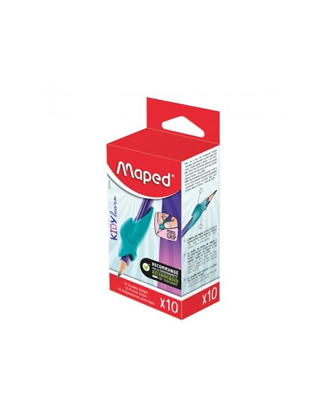 GUIDE DOIGTS ECRTIURE MAPED ENFANT ERGONOMIQUE FORME  REQUIN LOT 10 UNITES