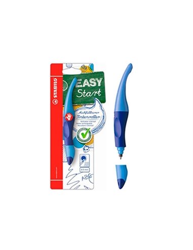 ROLLER STABILO EASYORIGINAL EFFAÇABLE ERGONOMIQUE RECHARGEABLE GRIP CAOUTCHOUC ÉCRITURE 0.5MM DROITIER BLEU