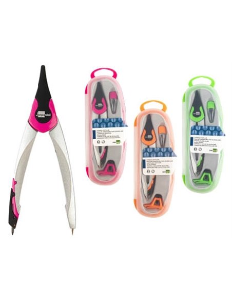 COMPAS LIDERPAPEL ADAPTATEUR UNIVERSEL ET MINES COLORIS  ASSORTIS