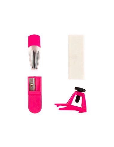 COMPAS LIDERPAPEL ADAPTATEUR UNIVERSEL MINES TAILLE-MINES  ET GOMME COLORIS ASSORTIS