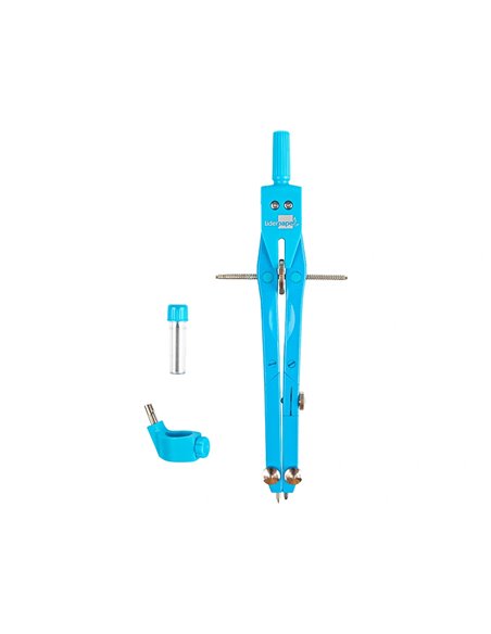 COMPAS LIDERPAPEL MICROMÉTRIQUE ARTICULÉ 2 BRANCHES ADAPTATEUR CIRCONFÉRENCE 32CM LONGUEUR 17CM MINES 2MM ÉTUI PLASTIQUE