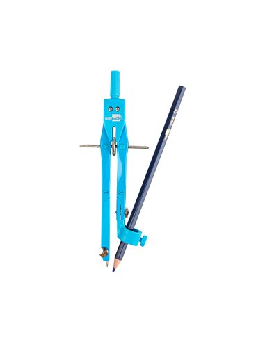 COMPAS LIDERPAPEL MICROMÉTRIQUE ARTICULÉ 2 BRANCHES ADAPTATEUR CIRCONFÉRENCE 32CM LONGUEUR 17CM MINES 2MM ÉTUI PLASTIQUE