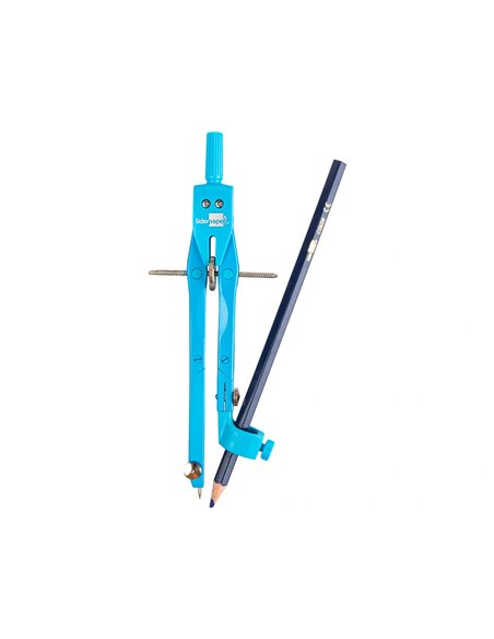 COMPAS LIDERPAPEL MICROMÉTRIQUE ARTICULÉ 2 BRANCHES ADAPTATEUR CIRCONFÉRENCE 32CM LONGUEUR 17CM MINES 2MM ÉTUI PLASTIQUE