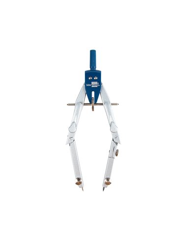 COMPAS LIDERPAPEL MICROMÉTRIQUE ARTICULÉ 2 BRANCHES CIRCONFÉRENCE 38CM TOUCHE RÉGLAGE RAPIDE BAGUE MINE 2MM ÉTUI