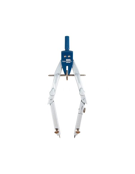 COMPAS LIDERPAPEL MICROMÉTRIQUE ARTICULÉ 2 BRANCHES CIRCONFÉRENCE 38CM TOUCHE RÉGLAGE RAPIDE BAGUE MINE 2MM ÉTUI