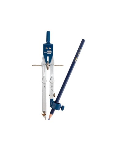 COMPAS LIDERPAPEL MICROMÉTRIQUE ARTICULÉ 2 BRANCHES CIRCONFÉRENCE 38CM TOUCHE RÉGLAGE RAPIDE BAGUE MINE 2MM ÉTUI
