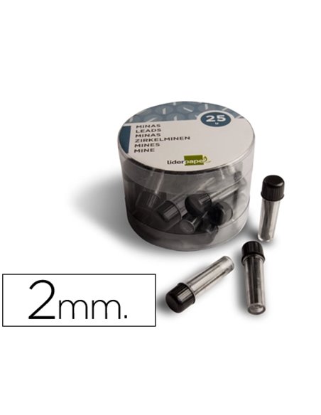 MINE LIDERPAPEL GRAPHITE GRANDE RÉSISTANCE POUR COMPAS 2MM ÉTUI 3 UNITÉS