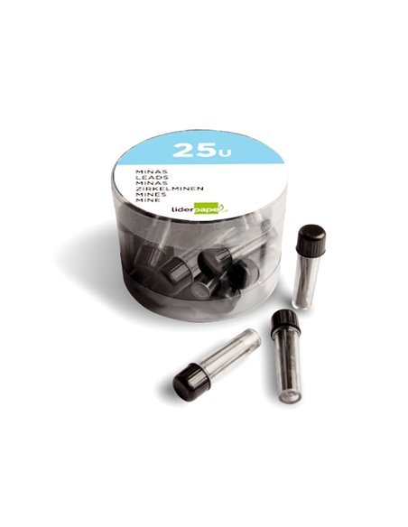 MINE LIDERPAPEL GRAPHITE GRANDE RÉSISTANCE POUR COMPAS 2MM ÉTUI 3 UNITÉS