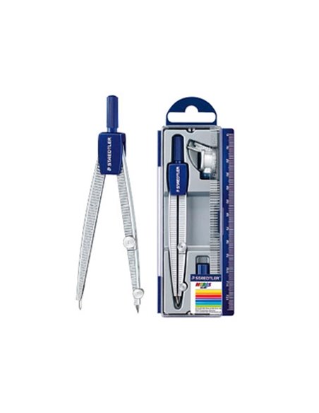 COMPAS STAEDTLER 550 60 BRANCHE POINTE SÈCHE ATTACHE-COMPAS UNIVERSELLE CRAYON DIAMÈTRE 11MM MINE 2MM ÉTUI RIGIDE