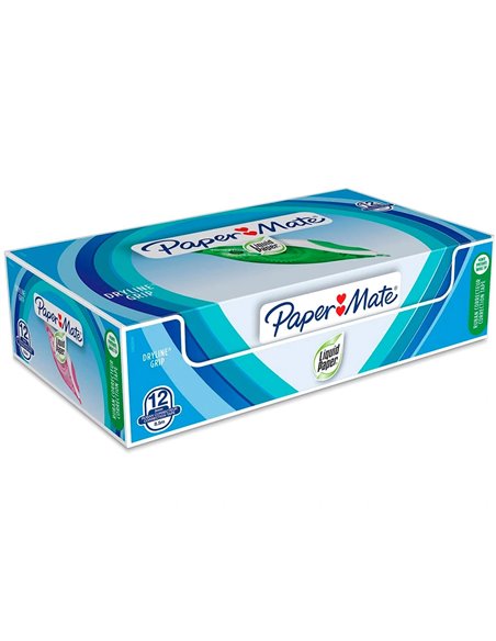 CORRECTEUR PAPER MATE DRYLINE GRIP DÉVIDOIR ERGONOMIQUE RUBAN 5MMX8.5M APPLICATION FRONTALE RÉÉCRITURE IMMÉDIATE