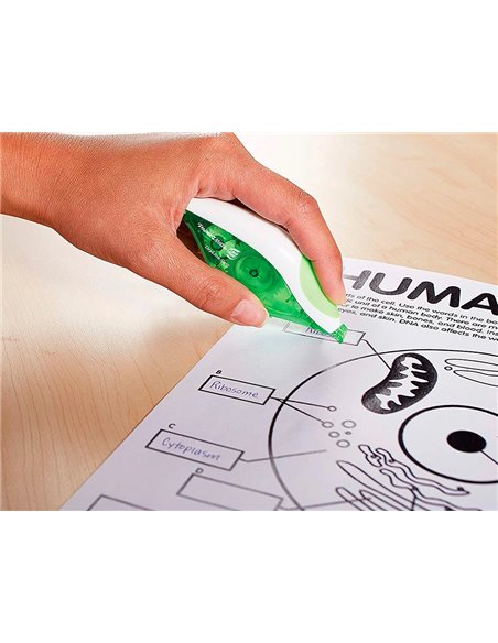 CORRECTEUR PAPER MATE DRYLINE GRIP DÉVIDOIR ERGONOMIQUE RUBAN 5MMX8.5M APPLICATION FRONTALE RÉÉCRITURE IMMÉDIATE