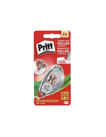 CORRECTEUR PRITT COMPACT DÉVIDOIR RUBAN 6MMX10M 1 LIGNE APPLICATION FRONTALE RÉÉCRITURE IMMÉDIATE PROTECTION EMBOUT