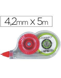 CORRECTEUR Q-CONNECT DÉVIDOIR MINI RUBAN 4.2MMX5M APPLICATION FRONTALE RÉECRITURE IMMÉDIATE BLISTER
