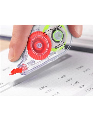 CORRECTEUR Q-CONNECT DÉVIDOIR MINI RUBAN 4.2MMX5M APPLICATION FRONTALE RÉECRITURE IMMÉDIATE BLISTER