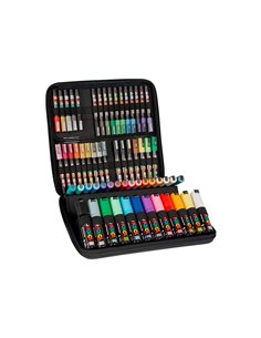 MALLETTE PEINTURE POSCA MARQUEUR ENCRE INODORE  COUVRANTE 60 COLORIS ASSORTIS 2
