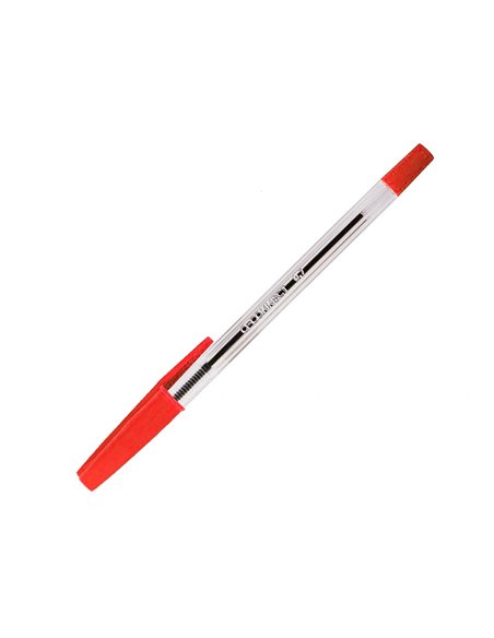 STYLO-BILLE Q-CONNECT ÉCRITURE MOYENNE 0.7MM ENCRE CLASSIQUE BILLE INDÉFORMABLE CAPUCHON COULEUR ENCRE ROUGE