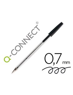STYLO-BILLE Q-CONNECT ÉCRITURE MOYENNE 0.7MM ENCRE CLASSIQUE BILLE INDÉFORMABLE CAPUCHON COULEUR ENCRE NOIR