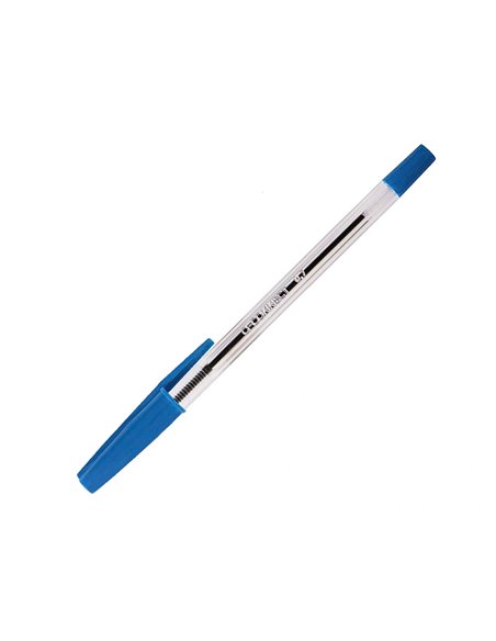 STYLO-BILLE Q-CONNECT ÉCRITURE MOYENNE 0.7MM ENCRE CLASSIQUE BILLE INDÉFORMABLE CAPUCHON COULEUR ENCRE BLEU