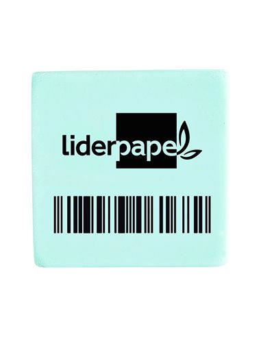 GOMME LIDERPAPEL 12X29X29MM CARRÉE MIE DE PAIN CAOUTCHOUC EFFACE CRAYONS GRAPHITE COLORIS BLANC OU BLEU