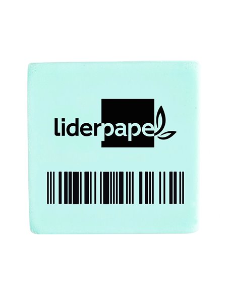 GOMME LIDERPAPEL 12X29X29MM CARRÉE MIE DE PAIN CAOUTCHOUC EFFACE CRAYONS GRAPHITE COLORIS BLANC OU BLEU