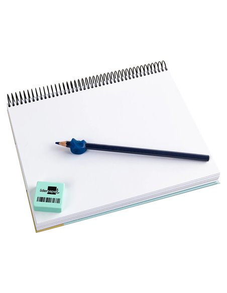 GOMME LIDERPAPEL 12X29X29MM CARRÉE MIE DE PAIN CAOUTCHOUC EFFACE CRAYONS GRAPHITE COLORIS BLANC OU BLEU